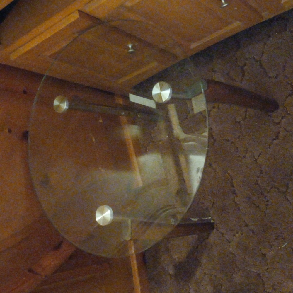 Small round glass table